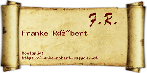 Franke Róbert névjegykártya